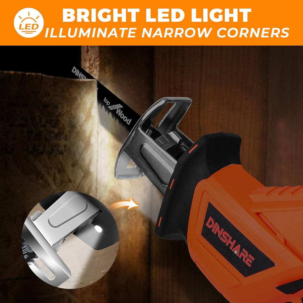 Cordless Reciprocating Saw, 20V 2.0Ah, 6 Saw Blades, Pack of 2 X32829