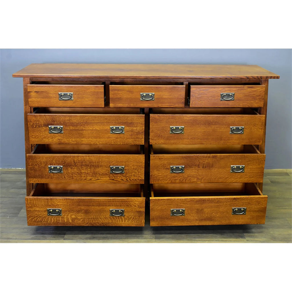 9-Drawer Solid Wood Dresser in Cherry D520
