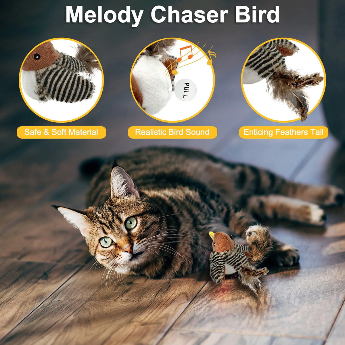 Interactive Electronic Cat Toy with Feather Tail P8085