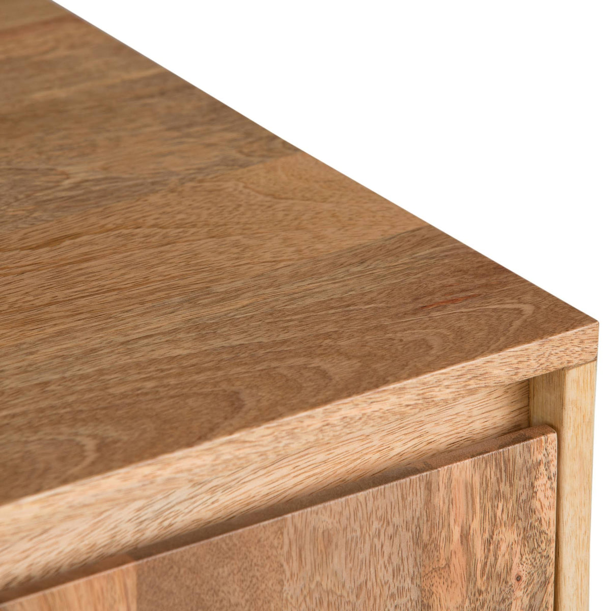 Natural Mango Wood and Metal TV Media Stand S734015