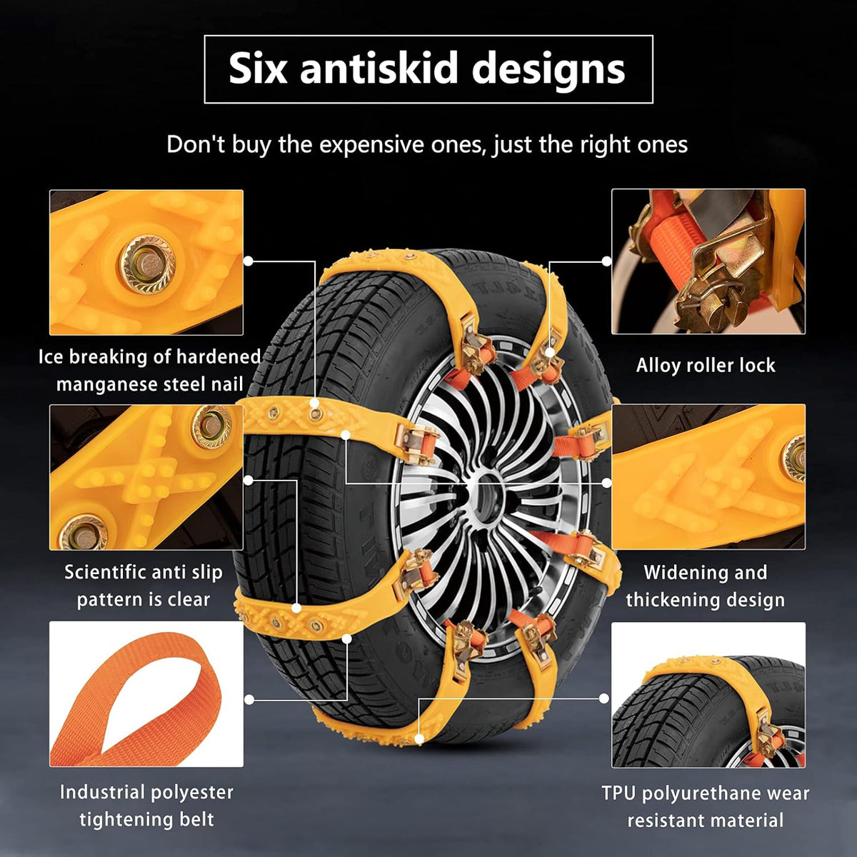 Adjustable Snow Chains for Cars SUV Pickup P3003