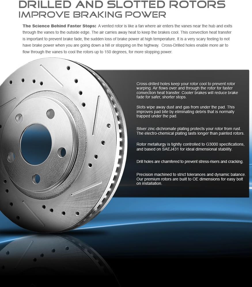 279.91 mm Brake Disc Rotors + Ceramic Brake Pads + Hardware D746