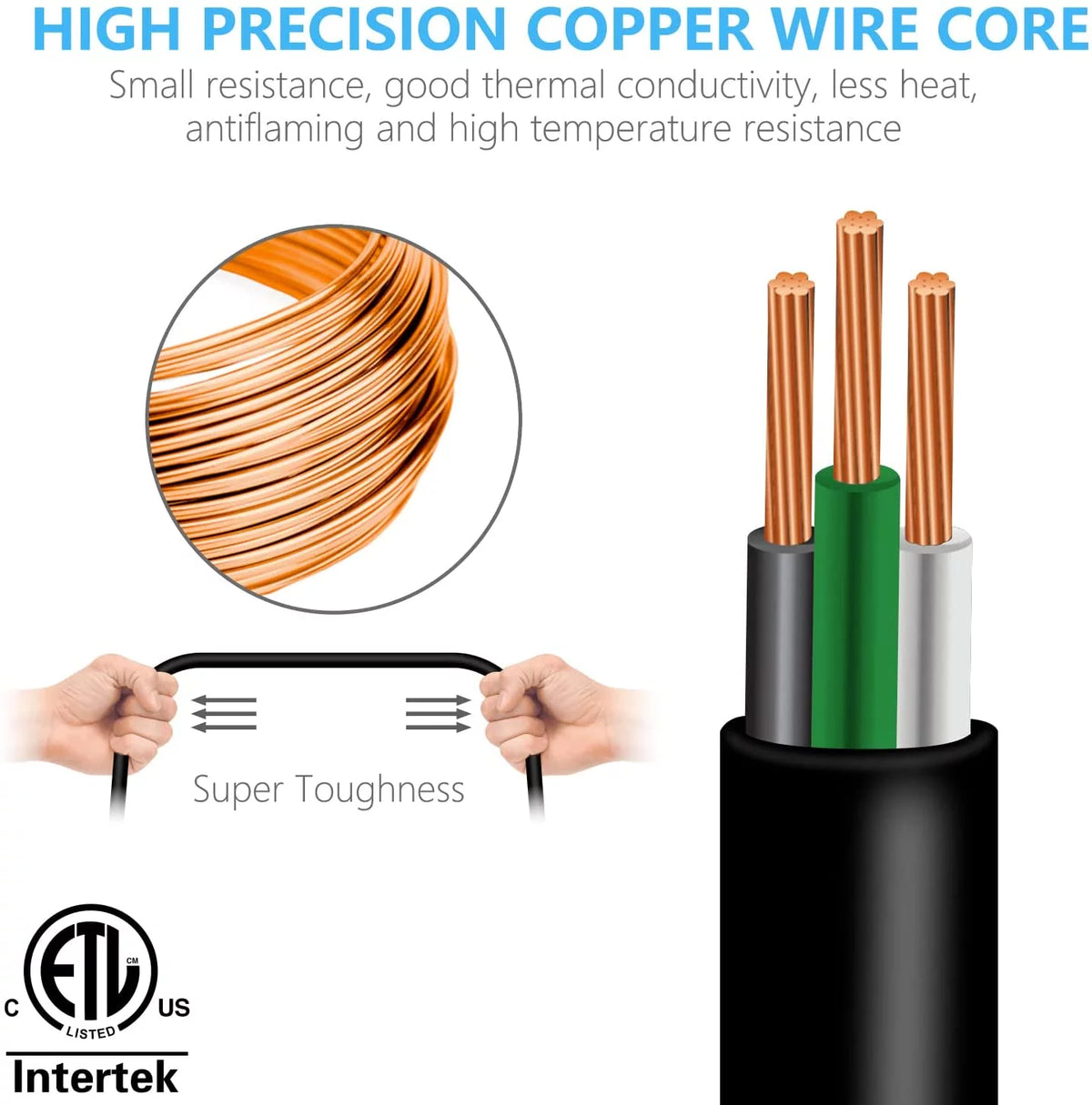25 Feet 16AWG 13A 3 Prong Extension Cord with Safety Cover Y828319