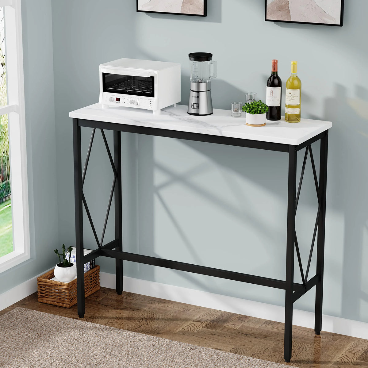 2-Tier Entryway Table with Open Shelf Q69858