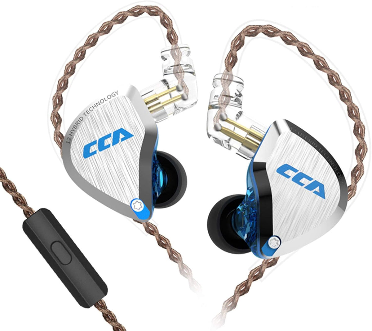 C12 Blue Hybrid HiFi In-Ear Monitors with Detachable Cable, Pack of 2 B689