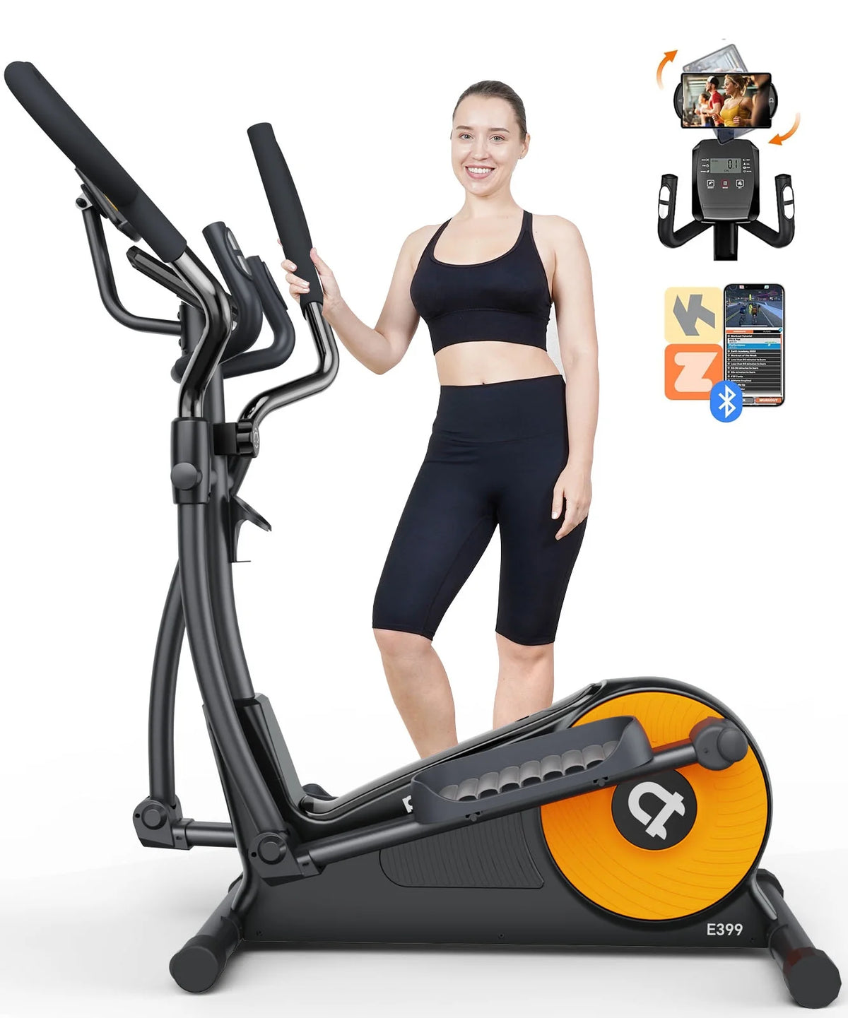 Silent Magnetic Elliptical Bike Stationary Exercise Machine J266