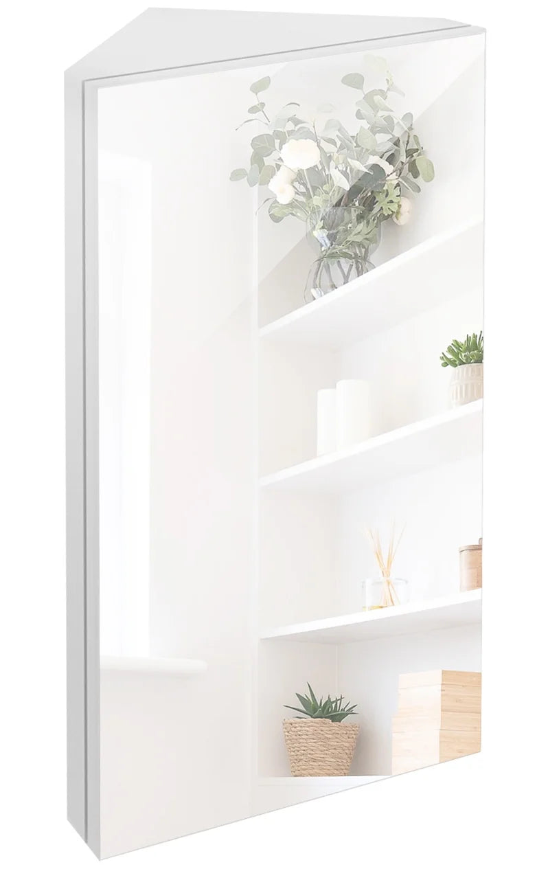 24" Corner Medicine Cabinet with Mirror White X34803