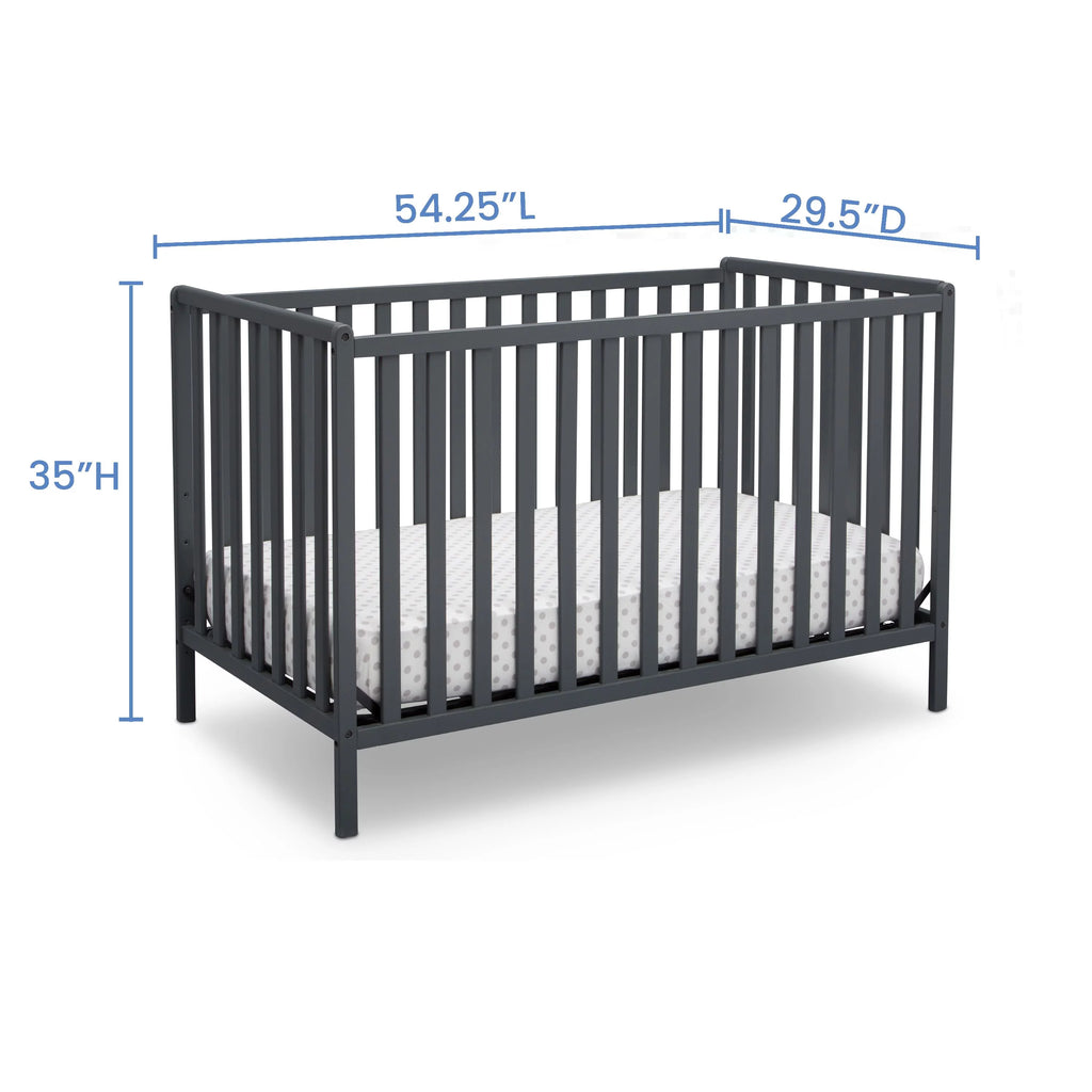 Charcoal Gray 4-in-1 Convertible Baby Crib K6125