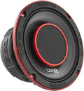 6.5-Inch 2 Way Pro Audio Midrange Speakers with Built-in Bullet Tweeter, 4-Ohms, 450W Max, 225W RMS, Red Metal Mesh Grill, Pack of 2 C429645