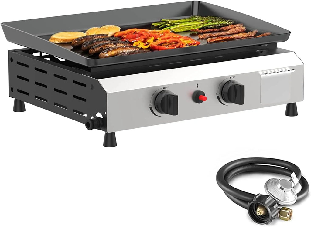 3 Burner Propane Gas Griddle with Side Shelves B7770