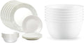 18 Piece Glass Dinnerware Set, Service for 6, 28 oz Soup Bowls Set of 6 O7783