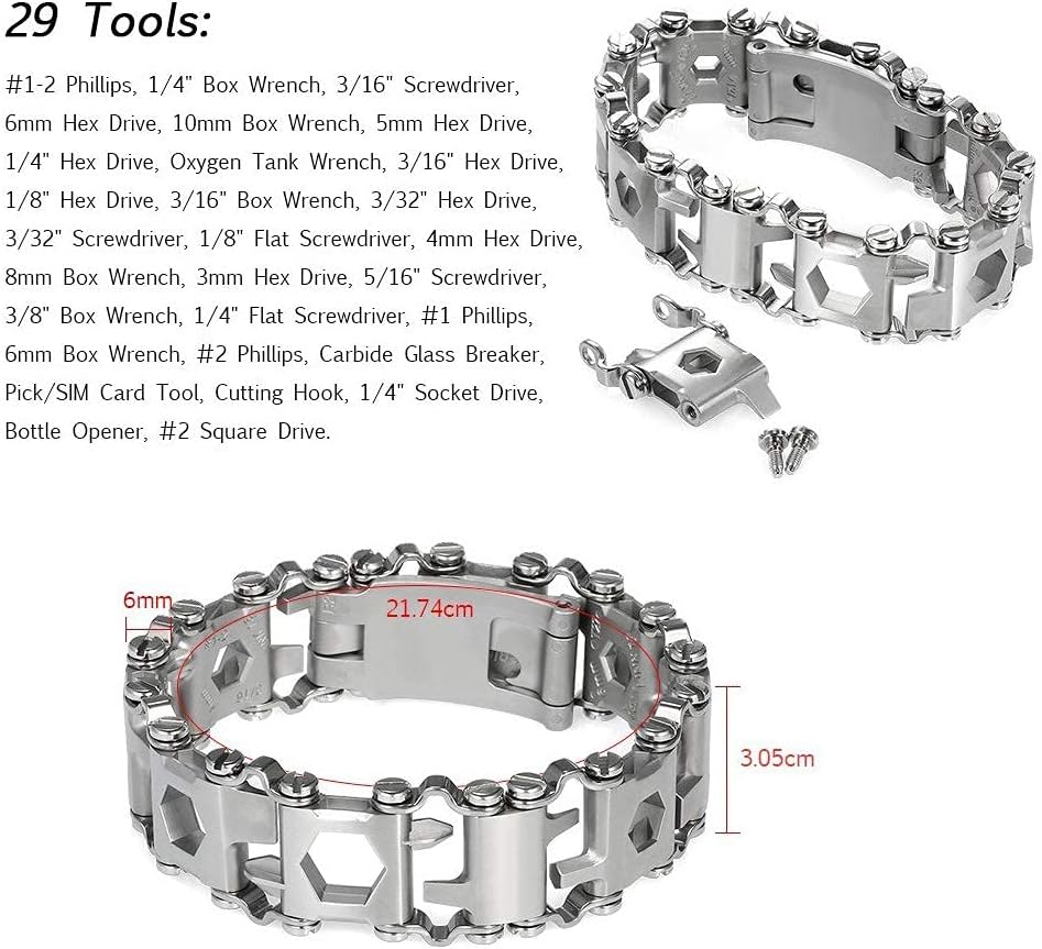 29 In 1 Stainless Steel Survival Bracelet P254352