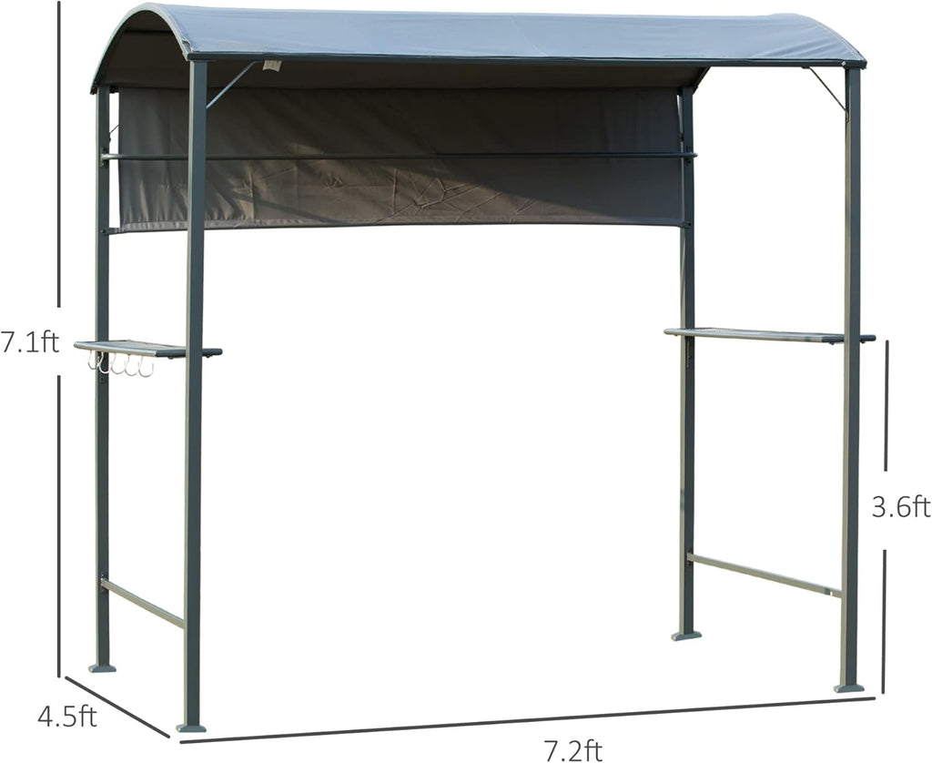 7FT BBQ Grill Gazebo Canopy with Sun Shade Panel B393203