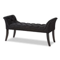 Black Velvet Upholstered Bench X9961