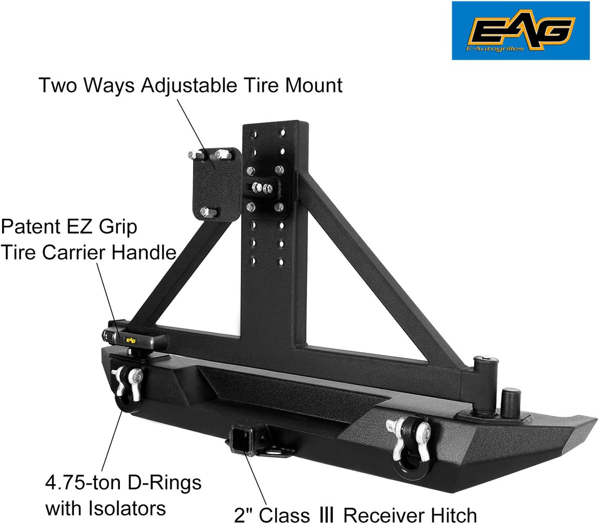 Rock Crawler Rear Bumper with Tire Carrier Z5347