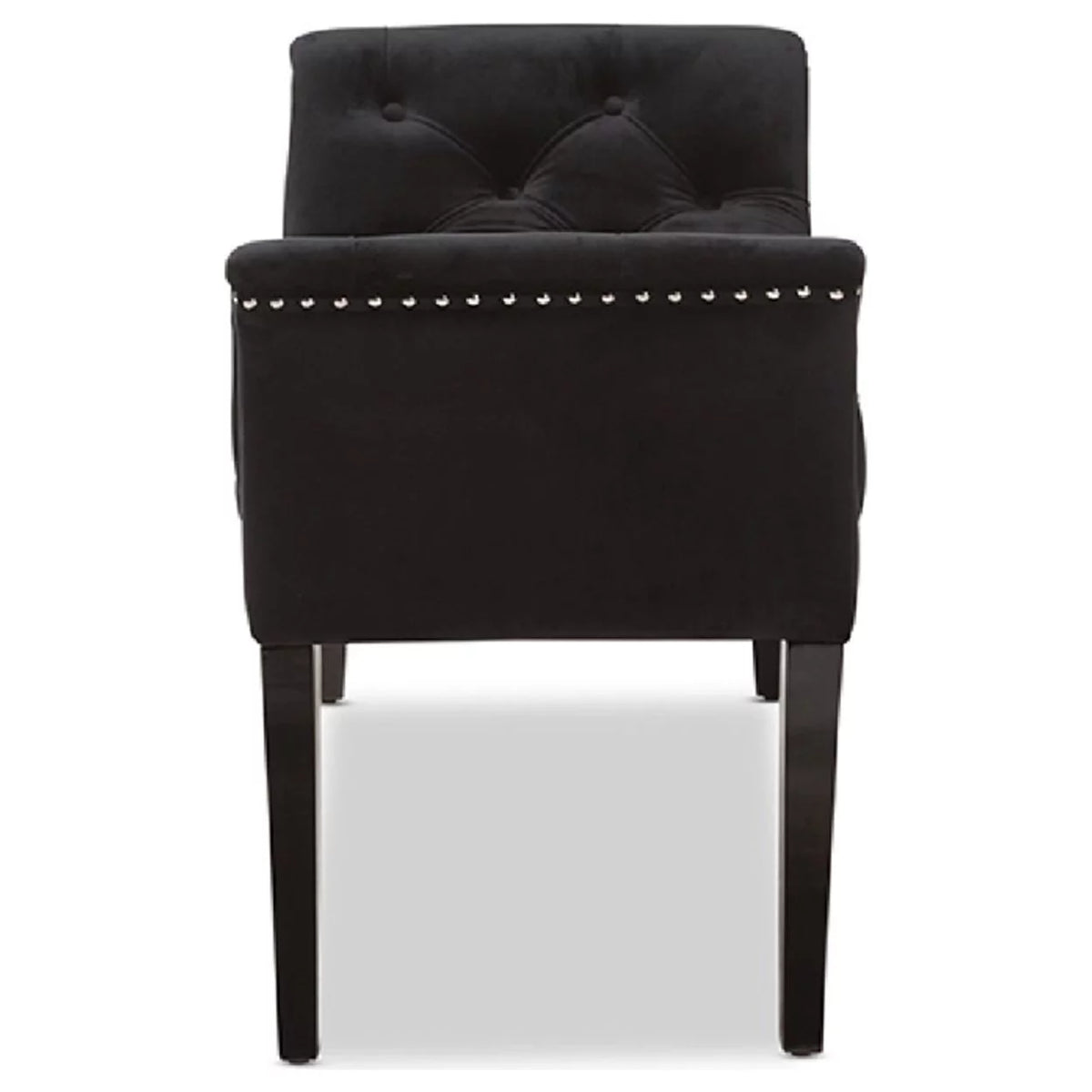 Black Velvet Upholstered Bench X9961