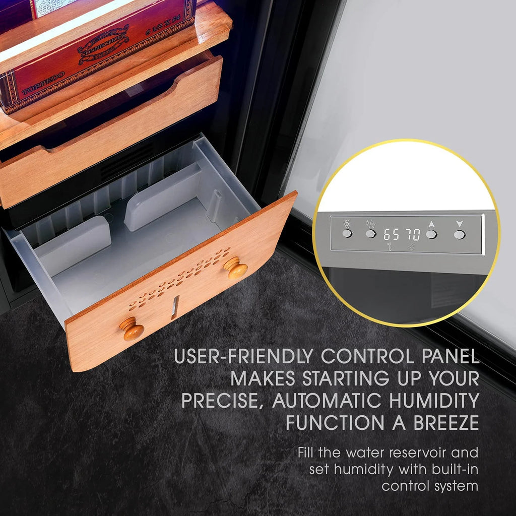 250 Cigar Cooler Humidor with Humidity Control Stainless Steel C543654