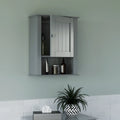Gray Single Door Wall Cabinet with Open Shelf C18551