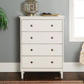 White 4 Drawer Solid Wood Dresser S70121