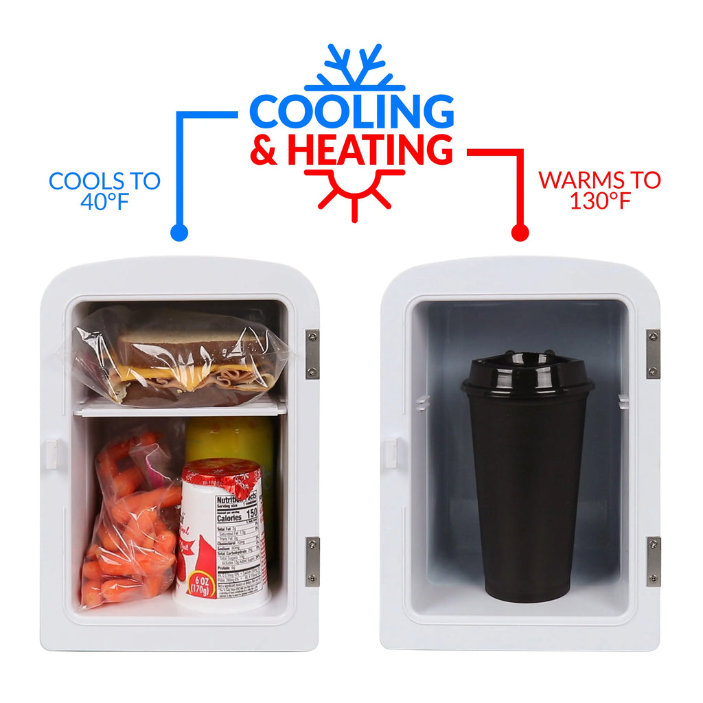 Black 6-Can Personal Cooling and Heating Refrigerator with Carry Handle H33528