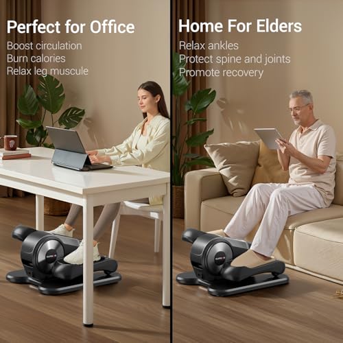 Under Desk Electric Pedal Exerciser with Remoter, 12 Level Speeds J762979