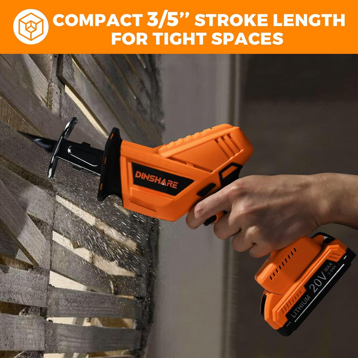 Cordless Reciprocating Saw, 20V 2.0Ah, 6 Saw Blades, Pack of 2 X32829