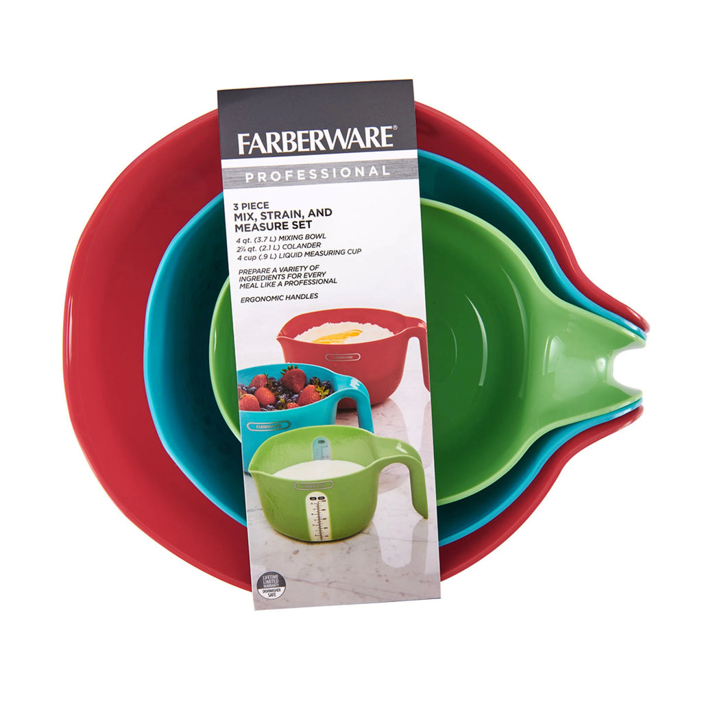 3 pc Mixing Bowl, Colander, Measuring Cup Set C83607
