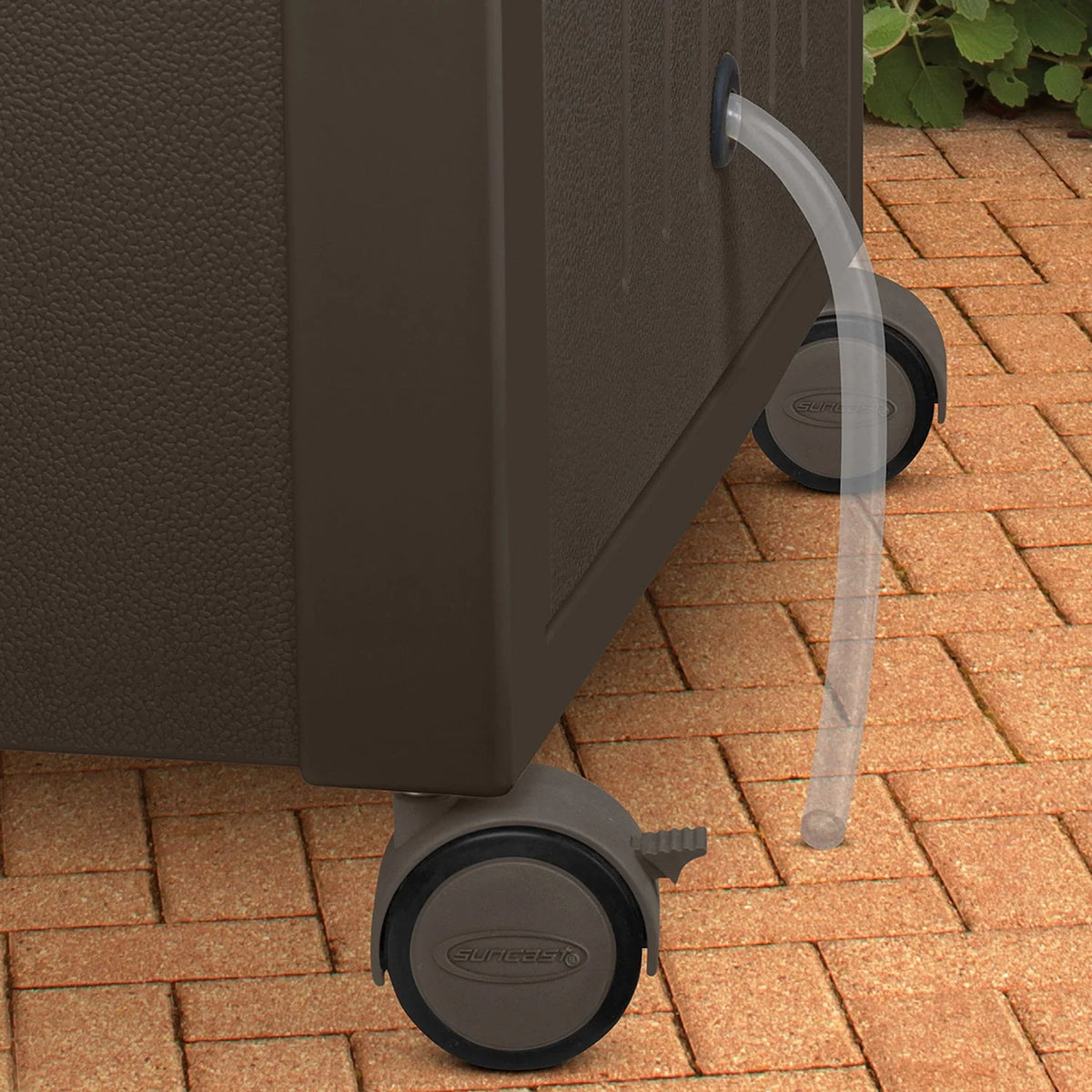 77 Quart Resin Wicker Patio Cooler with Cabinet Y5359