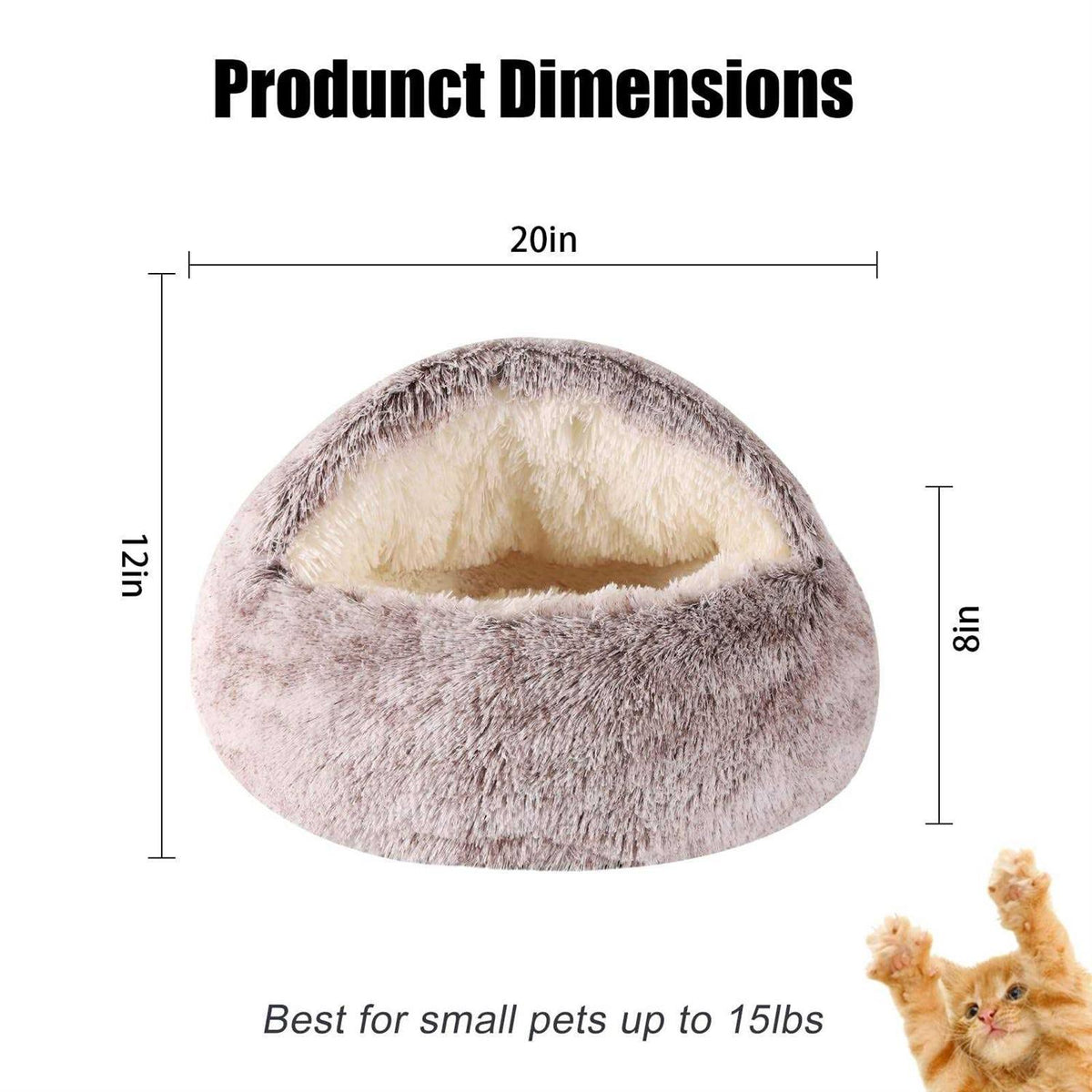 Hooded Round Dog Bed & Cat Cave Bed U70847