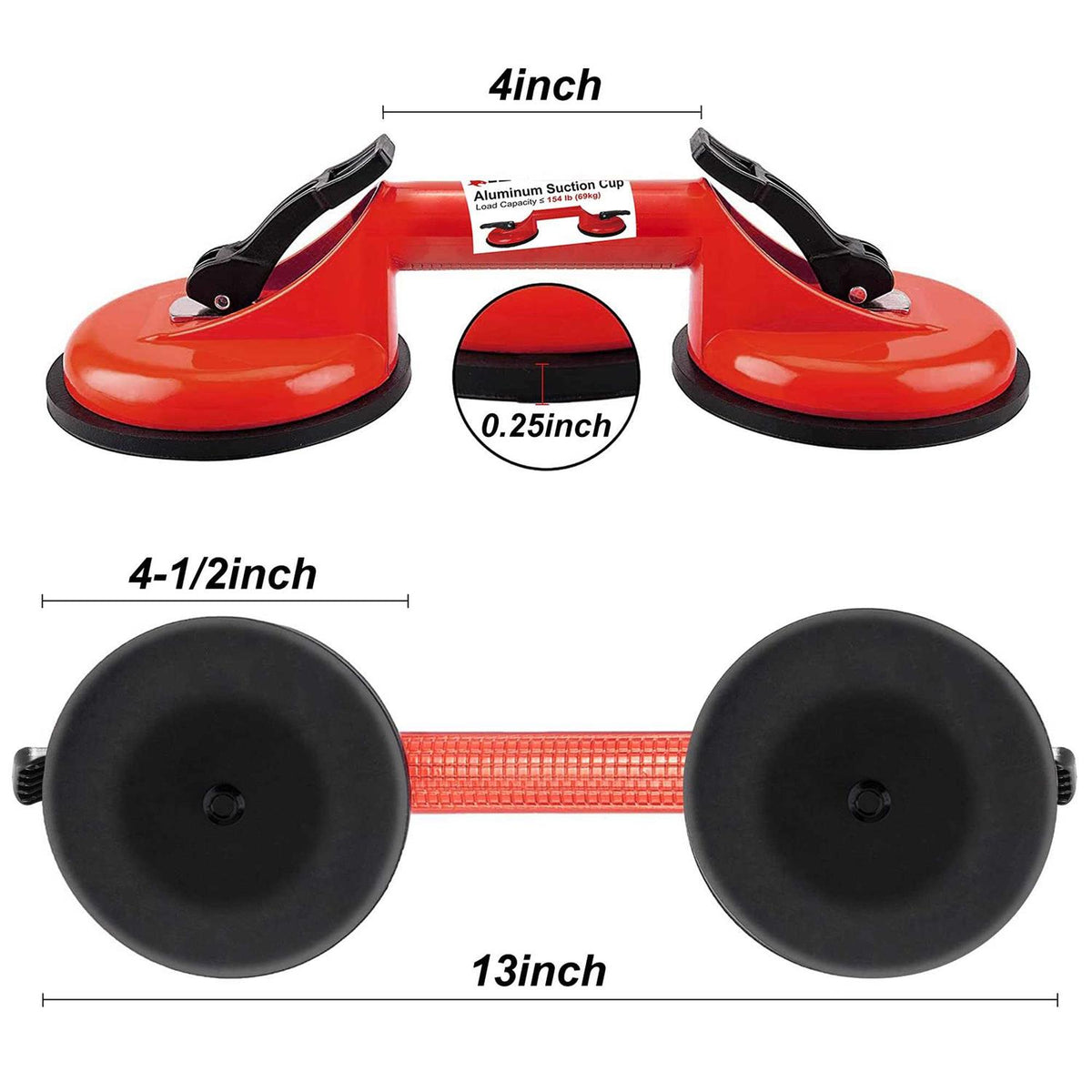Floor Gap Fixer Tool with Double Aluminum Suction Cup, Rubber Mallet and Foam T274658