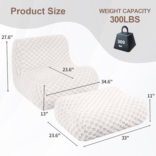 Green Bean Bag Chair with Footstool Y728859