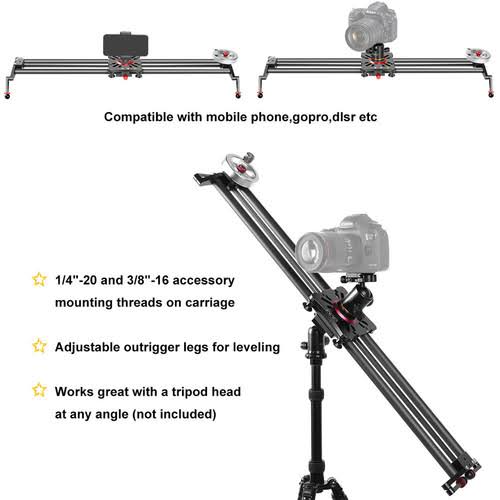 Carbon Fiber Camera Slider with Flywheel A462