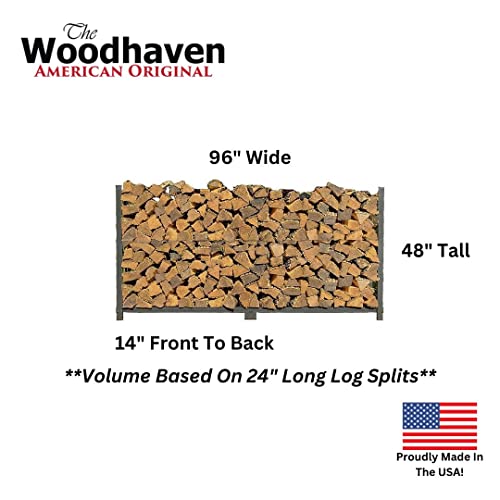 8 Foot 1/2 Cord Firewood Log Rack with Black Texture Powder Coat Finish B854230