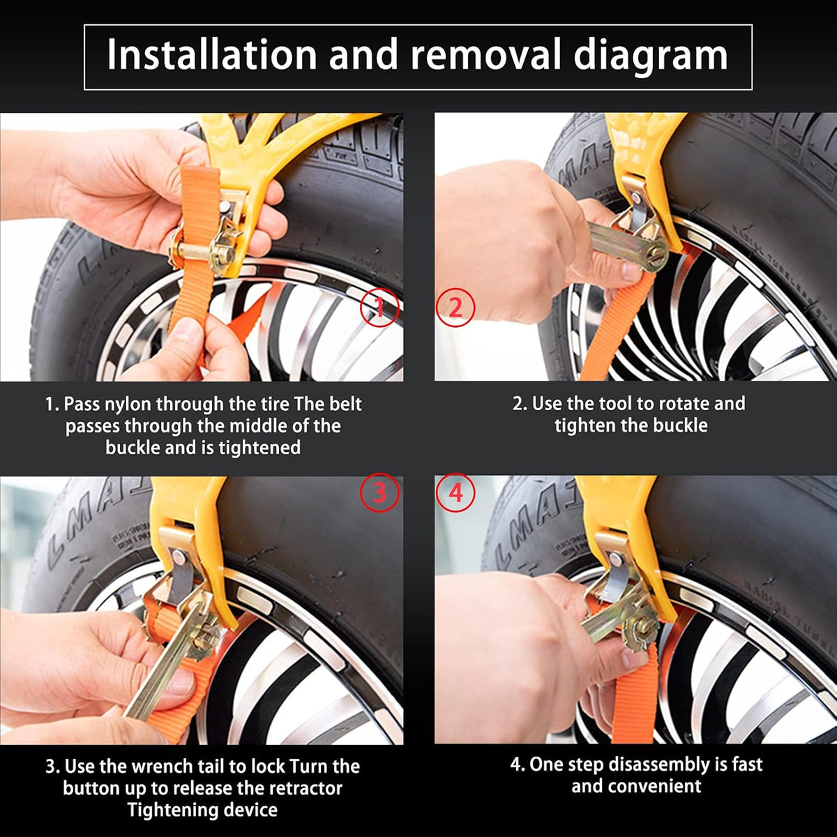 Adjustable Snow Chains for Cars SUV Pickup P3003