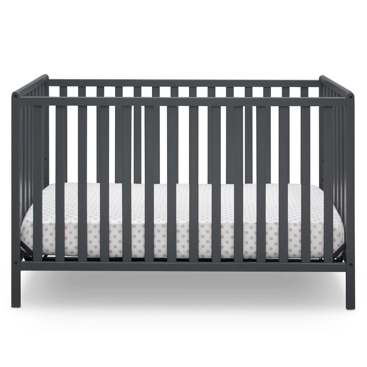Charcoal Gray 4-in-1 Convertible Baby Crib K6125