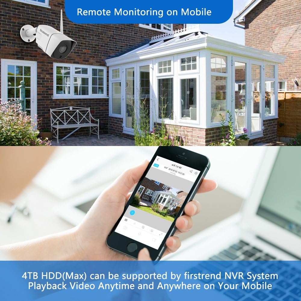 1080P Wireless Security Camera System with 8pcs 1080P HD Camera and 3TB Hard Drive A209830