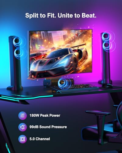5.0ch Sound Bar with RGB Light, Bluetooth 5.3 K86049