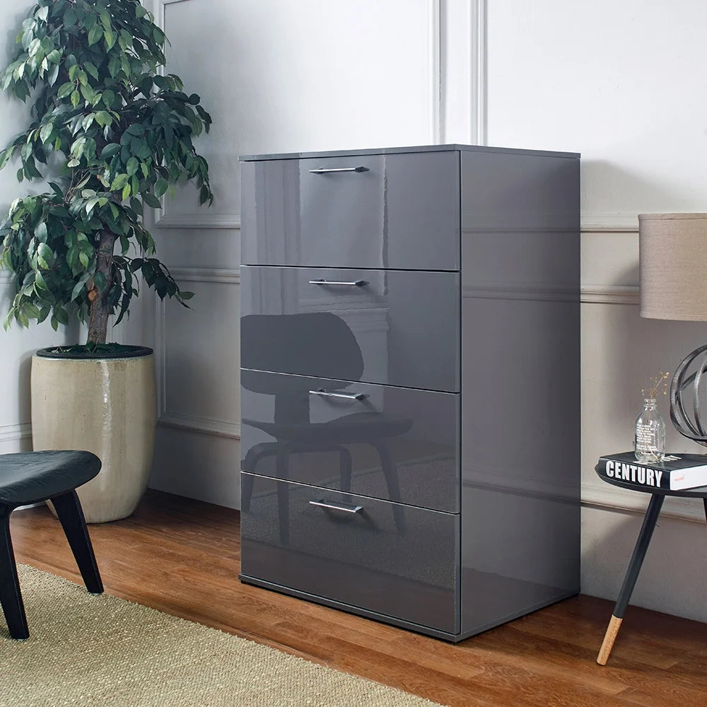 Dark Gray Four-Drawer Jumbo Chest C15346
