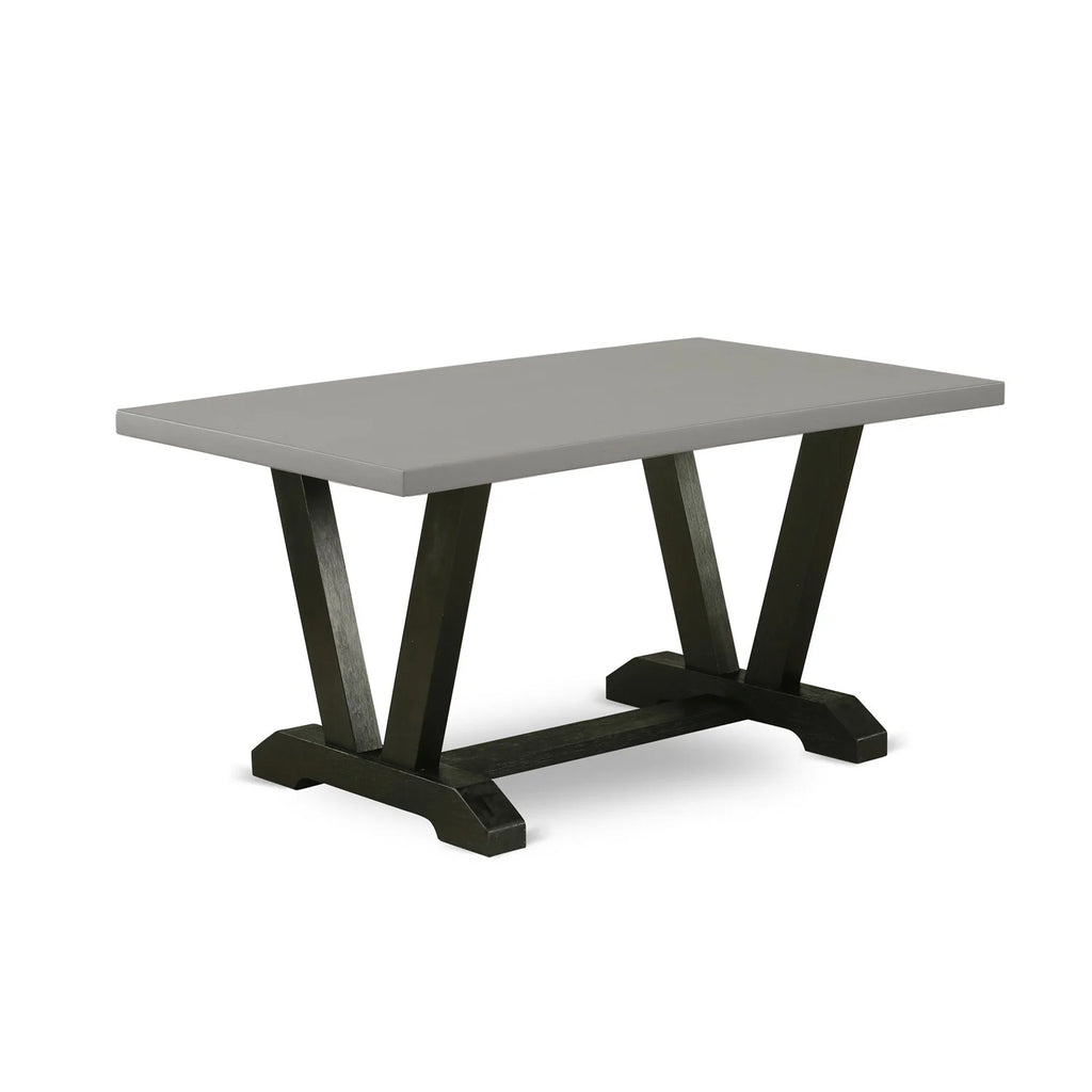 6-piece Wood Dining Set with Fabric Seat in Gray N203