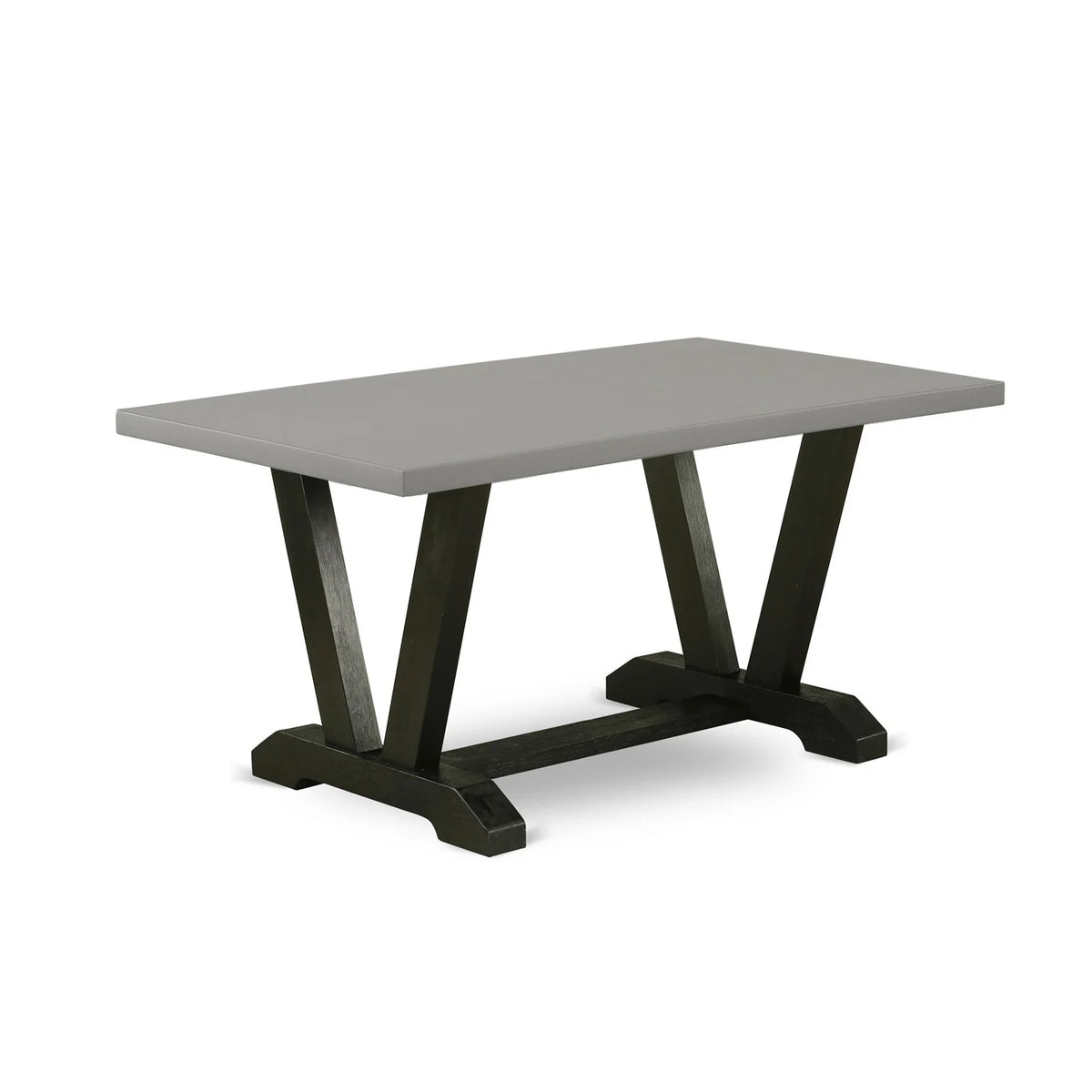 6-piece Wood Dining Set with Fabric Seat in Gray N203