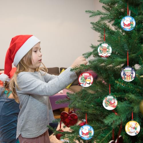24 Sets DIY Plastic Christmas Bulb Ornament Kits M763269