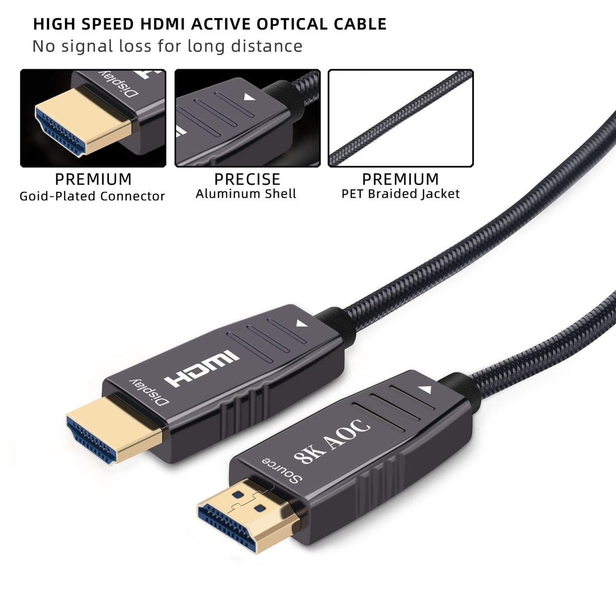 8K Optic Fiber HDMI 2.1 Cable 100FT B969