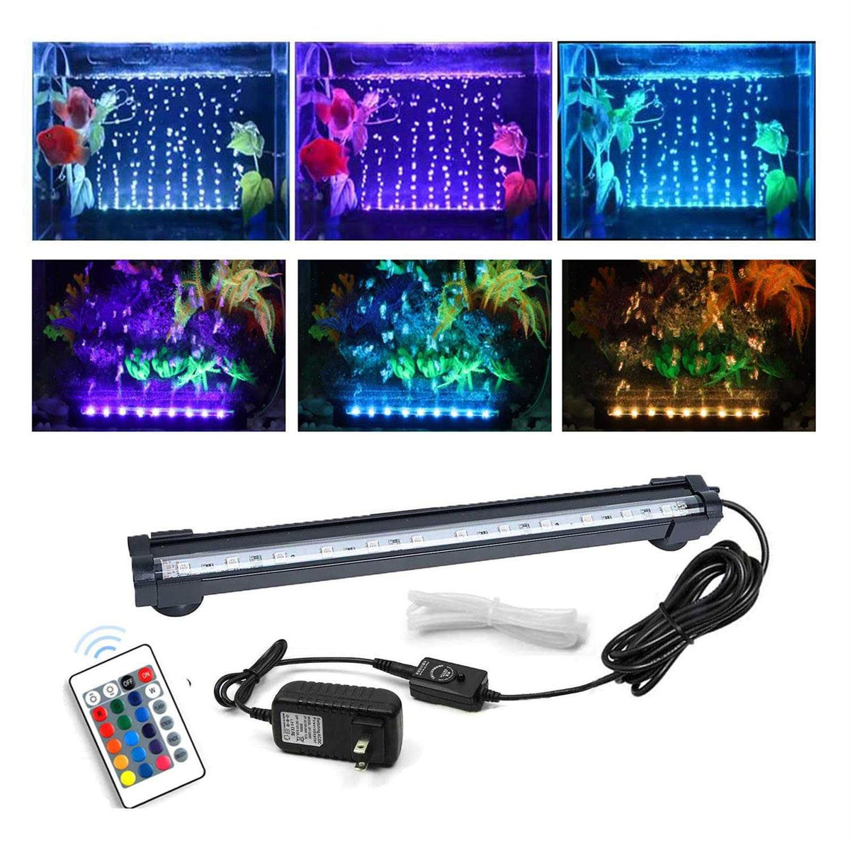 RGB LED Aquarium Bubble Light with 16 Colors 4 Modes S191004