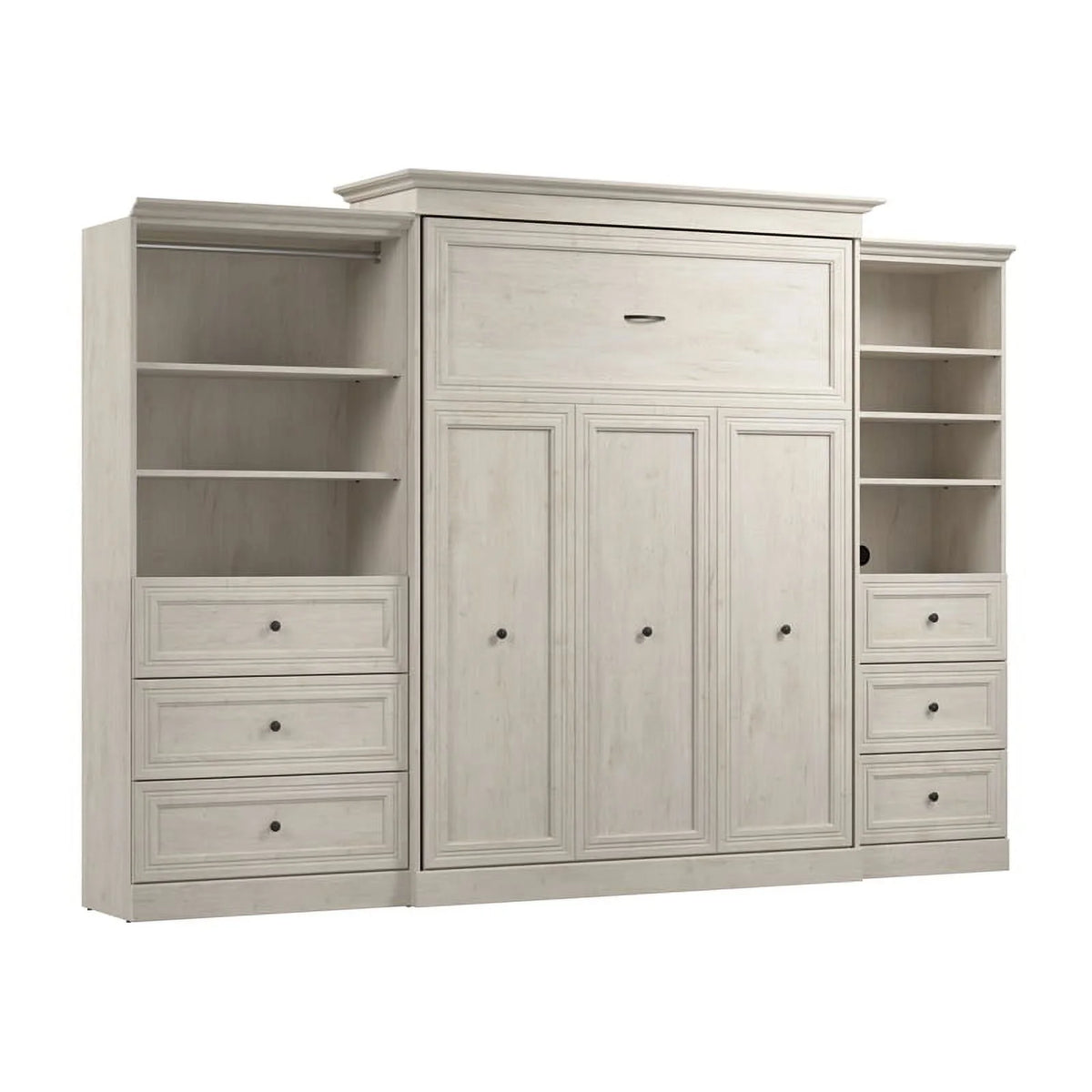 Queen Murphy Bed with Storage Cabinets in Gray V54961