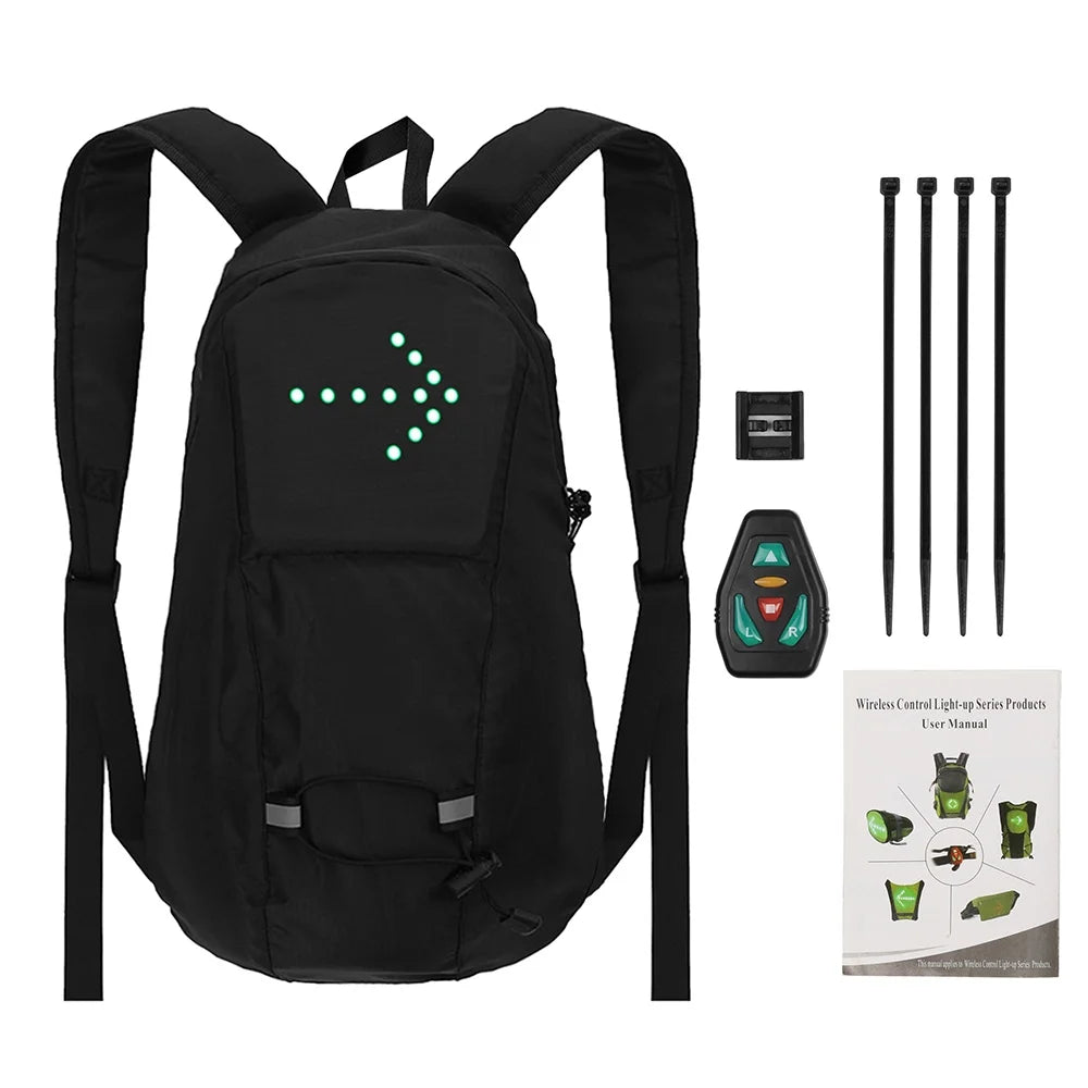 LED Turn Signal Bike Backpack 15L Waterproof A93349