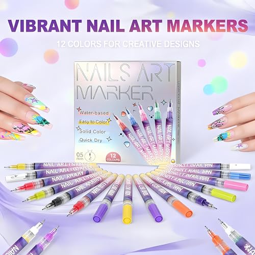 12 Colors Nail Art Pens Set B744875