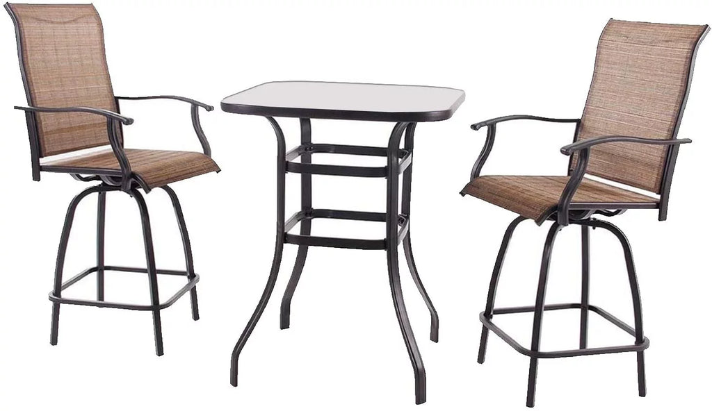 3 Piece Porch Furniture Set with Glass Table Z91111