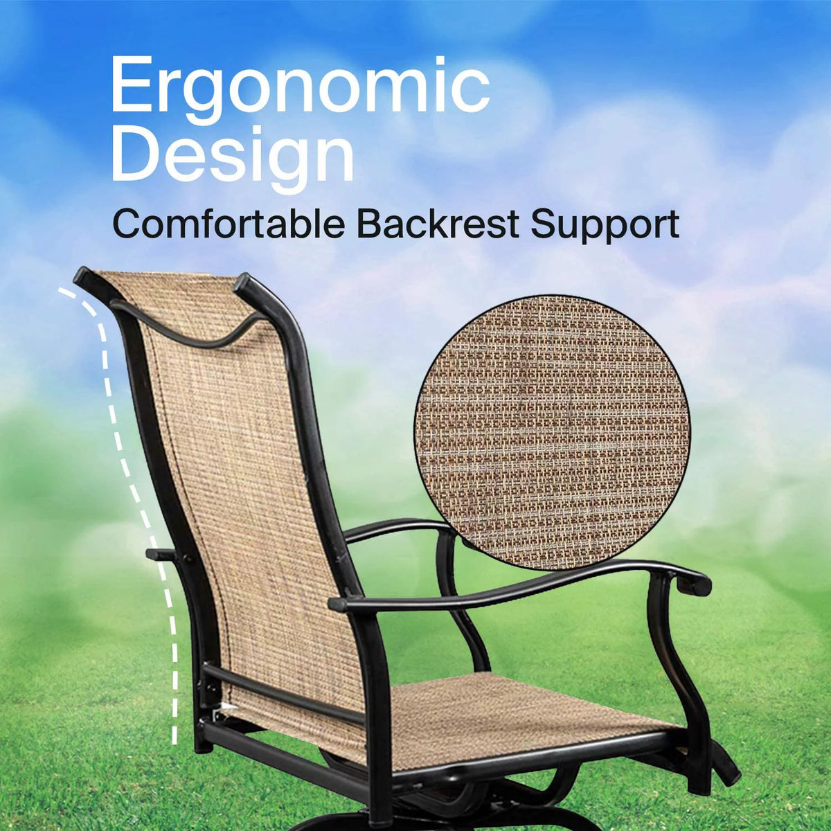 3 Piece Porch Furniture Set with Glass Table Z91111