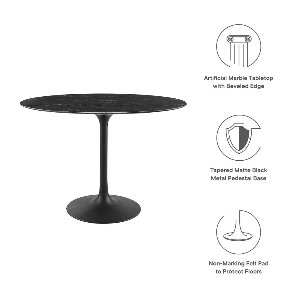 Oval 42" Artificial Marble Dining Table C871