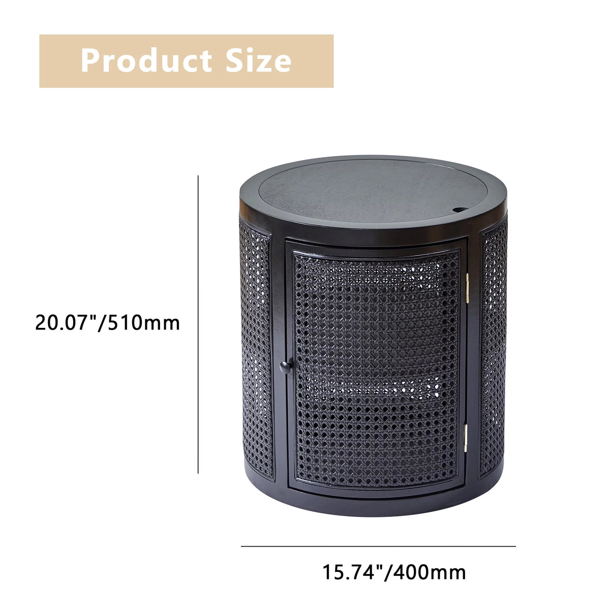 15 Diameter Round End Table with Double Storage Cabinet M420